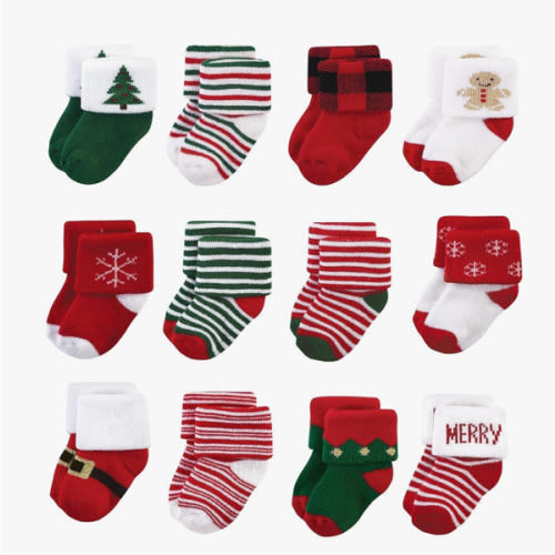 Hudson Baby Baby Girls' Cotton Rich Newborn and Terry Socks