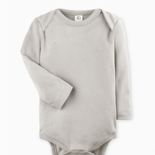 Colored Organics Long Sleeve Bodysuit | Stone