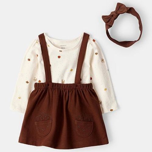 Baby Girl Carter's 3-pc. Thanksgiving Print Dress & Headband Set