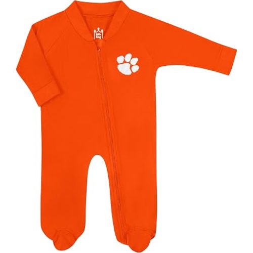 Little King NCAA Long Sleeve Full Zip Footed Romper-Sizes 0-3 Months 3-6 Months and 6-9 Months