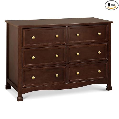 DaVinci Kalani 6-Drawer Baby Dresser for Nursery - Wooden Double Chest of Drawers for Kids, Boys and Girls - Multi-Purpose Storage Espresso Dresser for Bedroom, Living Room & Hallway, Easy to Assemble
