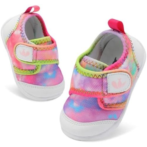 FEETCITY Baby First Walking Shoes Boys Girls Infant Sneakers Crib Shoes Breathable Lightweight Slip On Shoes