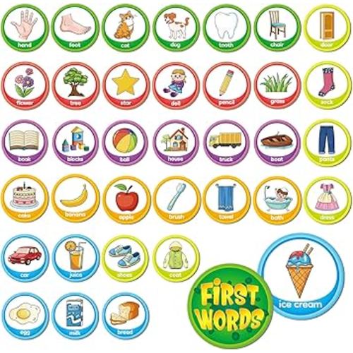 First Words Memory Game,72PCS Match Game Baby Toddler Flash Card Games for Kids Learn to Read Spelling Reading Speech Therapy Toys Educational Preschool Kindergarten Learning Activities