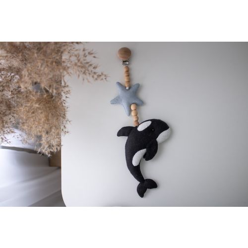 Orca Felt Stroller Toy, Killer Whale Stroller Mobile, Felt Stroller Chain, Hanging Pram Toy, Pram Decor, Pram Accessory for Boy - Etsy