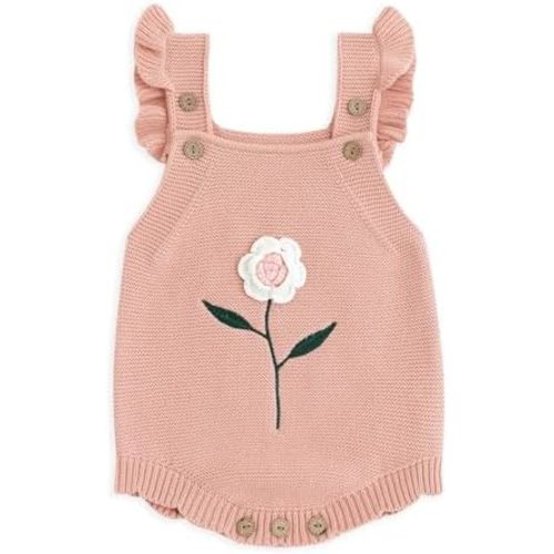 Simplee kids Baby Girls Sunflower Knit Rompers Knit Clothes for Newborn Baby Girls