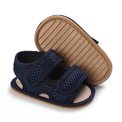 E-FAK Baby Boys Girls Summer Sandals Outdoor Beach Anti-Slip Rubber Soft Sole Newborn Toddler First Walker Shoes 0-18 Months