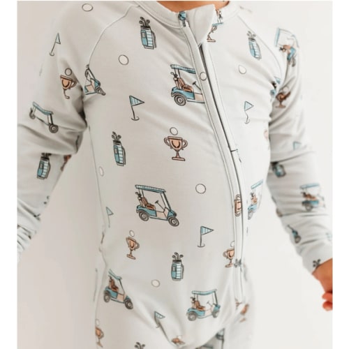 Blue Golf Zipper Romper PRE-ORDER shipping 8/11 - 8/15 – In my Jammers