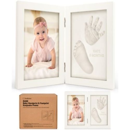 Rune Baby Hand and Footprint Kit Frame, Baby Shower Gifts for Girls, Boys, Newborn Baby Footprint Kit Makers