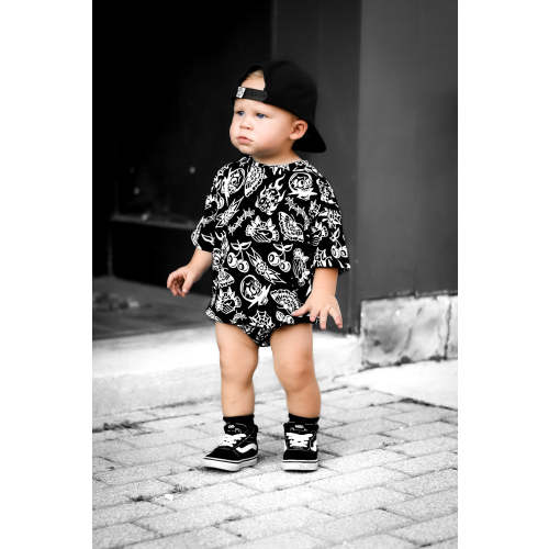 Bamboo Bubble Romper in Bad Boy [Midnight Edition]