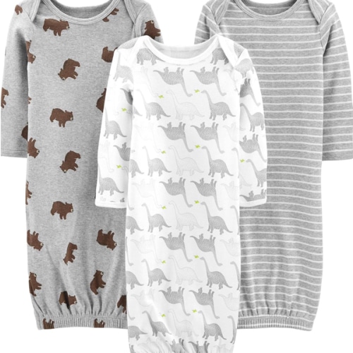 Simple Joys by Carter's unisex-baby 3-pack Neutral Cotton Sleeper Gown