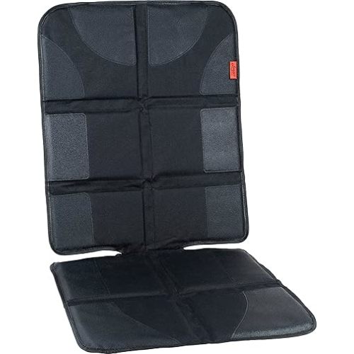 Lusso Gear Car Seat Protector: Thick Waterproof Pad, Non-Slip Durable Rubber Backing, Universal Fit, Compatible with Leather or Fabric, Driver or Passenger Seats, Adjustable Headrest Strap (Black)