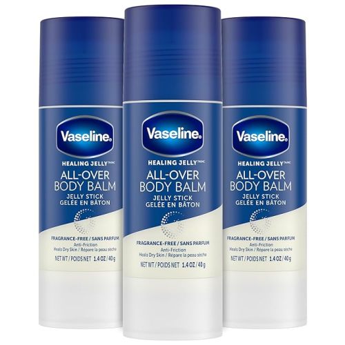 Vaseline All-Over Body Balm Stick 3-Pack – Non-Greasy Fragrance-Free Moisturizer, Travel-Size Lotion, 1.4 Oz Ea