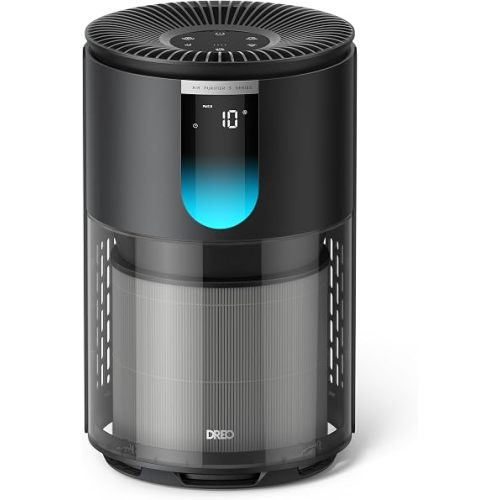 DREO Air Purifier for Home, Up to 1176 ft², HEPA Sleep Mode, Air Purifiers for Large Room & Bedroom, Pets, Smoke, Dust, Pollen & Odors, PM2.5 Monitor, Auto & Turbo Mode, 4 Speeds, DR-HAP009 (Dreo 539)