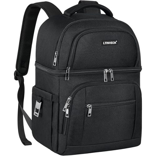 Cooler Backpack,Insulated Backpack Cooler Leakproof Double Deck Cooler Bag for Men Women RFID Lunch Backpack