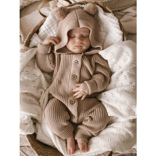 Little B's Classic Hoodie Jumpsuit - Cacao