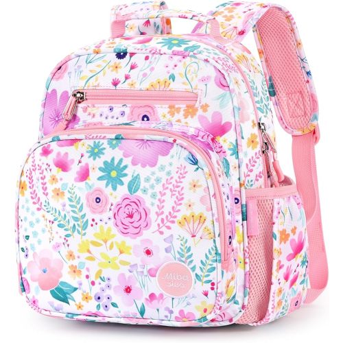 mibasies Toddler Backpack for Girls 2-4: Preschool Kindergarten Backpack - Cute Kids Backpacks for Girls - Flower Pink