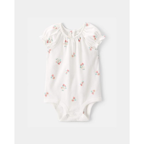 Baby Girl Strawberry Bodysuit - White - OshKosh B'gosh | Carter's