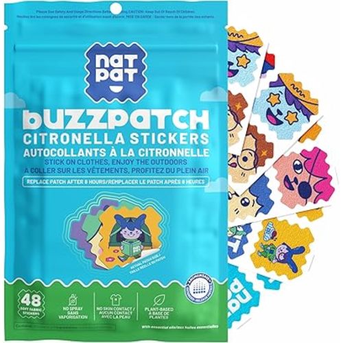 NATPAT Buzz Patch Citronella Stickers for Kids (48 Pack) - The Natural Patch - For Toddlers, Babies, Kids