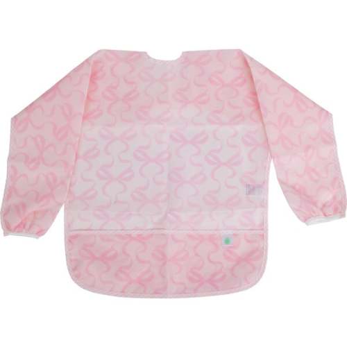 The Cover Everything  Toddler Bib, Bows on Pink - Apple of My Isla | Maisonette