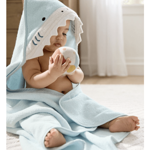 Super Soft Shark Baby Hooded Towel & Washcloth Set