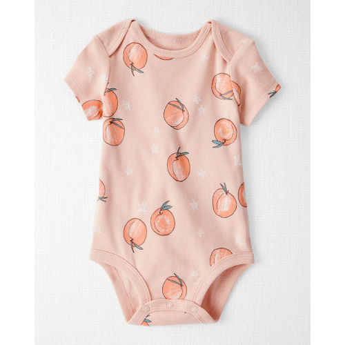 Baby Girl Organic Cotton Bodysuit in Peach Print - Little Planet | Carter's