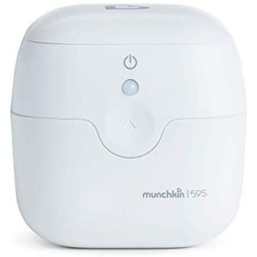 Munchkin Portable UV Sterilizer and Sanitizer Box, Kills 99.99% of Germs in 59 Seconds, Safe Mini UV-C Cleaner for Pacifiers and More, White