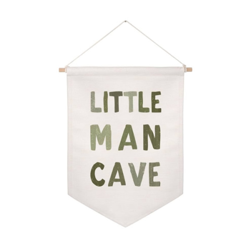 Little Man Cave Pennant Flag Wall Art Banner, Kids Room Decor, Nursery Wall Decor, Little Man Cave Sign, Hanging Canvas Banner, Baby Boy Wall Art, Kids Wall Art, Boys Room Decor, Boy Nursery Decor
