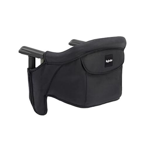 Inglesina Fast Table Chair, Black - Portable Baby High Chair - for Babies & Toddlers up to 37 lbs - Collapsible Design - Fits Tables 0.8'' to 3.5'' Thick - Compact & Easy to Use - Travel Bag Included