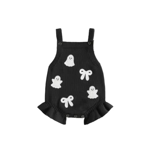 Newborn Baby Girl Sweater Knit Romper Valentines Outfit | Newborn Outfit Girl Sleeveless Ruffle Knitted Overalls Bodysuit Summer Fall Spring Clothes