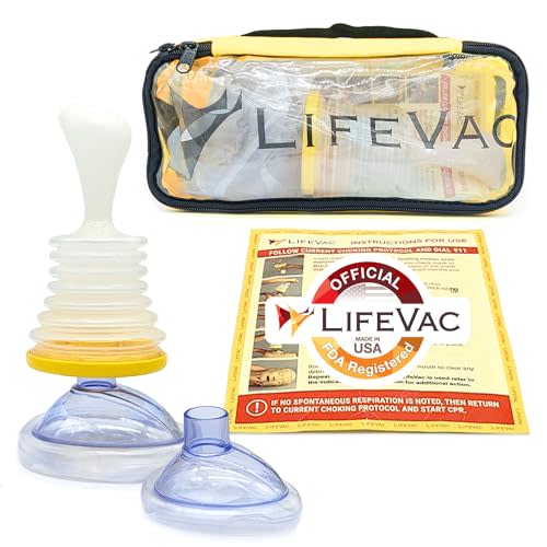 LifeVac Choking Rescue Device for Kids and Adults | Portable Airway Assist & First Aid Choking Device | Yellow Travel Kit