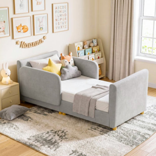 Trinx Kids Bed, Toddler Beds - Standard Crib Size Kids Beds, Montessori Floor Beds | Wayfair