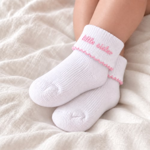 Little Sister Embroidered Socks