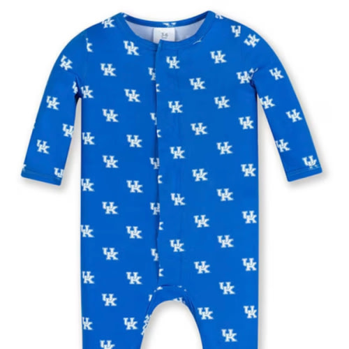 Kentucky Wildcats ROYAL Baby Magnetic Allover Print Romper Pajamas - 74283560