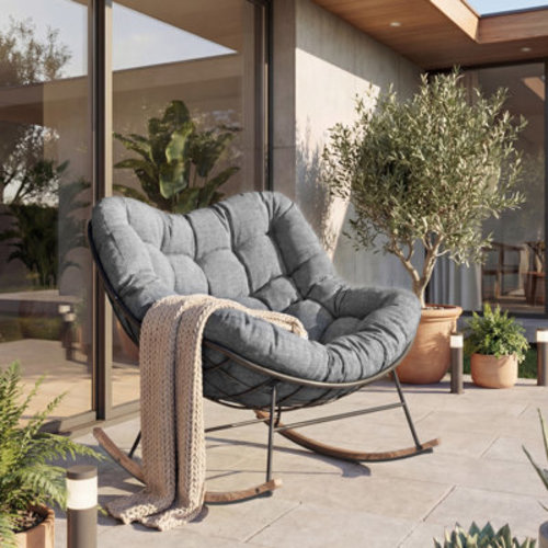 Corrigan Studio® Steel Rocking Chair With Cushion & Reviews | Wayfair