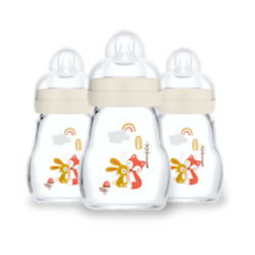 MAM Feel Good Slow Flow Premium Glass Bottle (3 Pack) - 5oz