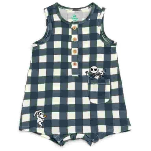 Disney Nightmare Before Christmas Jack Skellington Zero Henley Romper Newborn to Infant