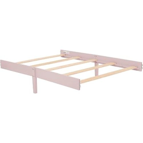Evolur Aurora Full-Size Bed Conversion Wooden Rails, Blush Pink