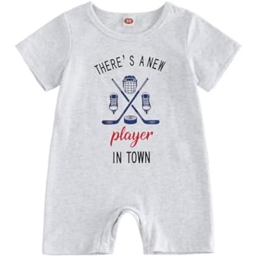 Sasaerucure Newborn Infant Baby Boy Winter Outfit Hockey Onesie Jumpsuit One Piece Long Sleeve Romper Clothes