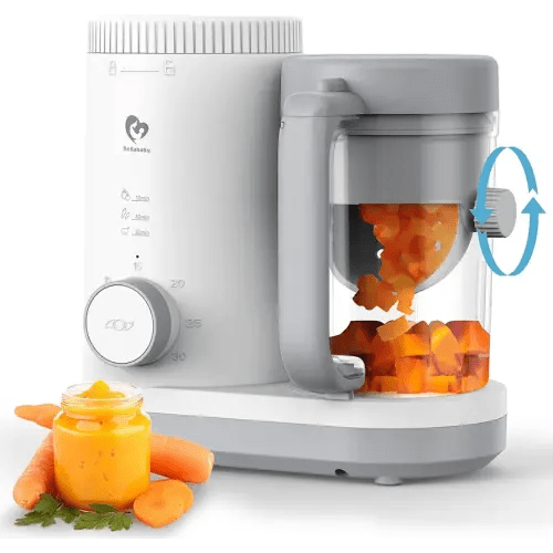 Baby Food Maker Bellababy Baby Food Processor, Puree Blender Steamer with Reversible Steam Basket, One Button Easy Operation & Large Opening for Easy Cleaning