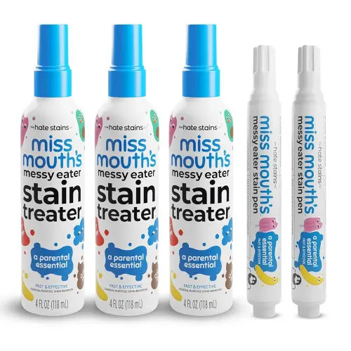 Miss Mouth's Messy Eater Stain Treater Pens and 3 4oz Bottles - On the Go Stain Remover and Pens Newborn & Baby Essentials