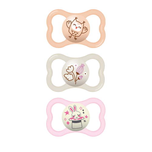 MAM Air Day & Night Pacifier, 6+ Months, Girl, 3 pack