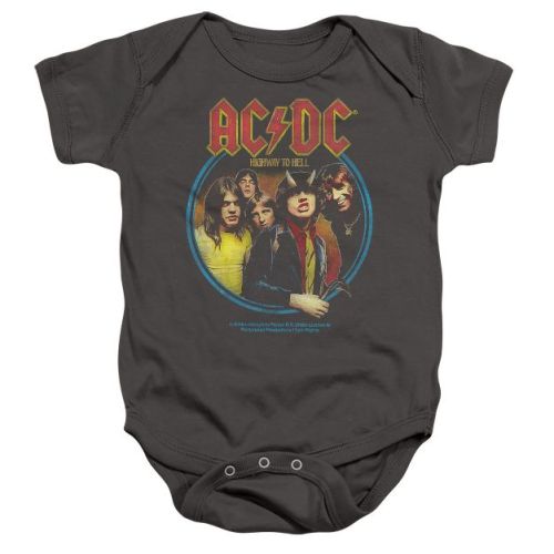 Baby ACDC Highway To Hell Infant Bodysuit Charcoal 6 Months