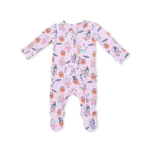 2-Way Zip Ruffle Footie, Halloween Monster Dress Up Pink