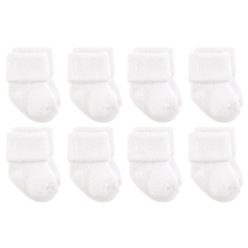 Luvable Friends Basics Infant Baby Cozy Terry Socks 8-Pack, Cloud Nine, 0-6 Months