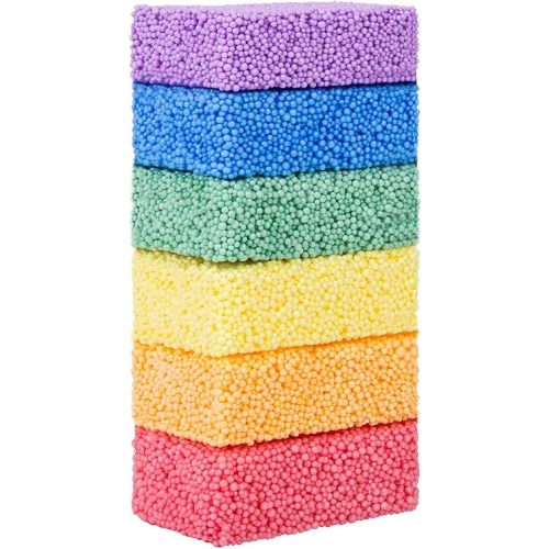 Floam 6 Colors Giant Foam Clay, Fun Foam for Toddlers Foam Beads Play Kit Modeling Clay for Kids, Preschool Classroom Educational Arts Crafts Fine Moter Skills Toy