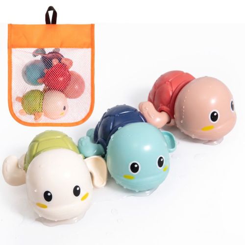 Floating Turtle Bath Toys for Toddlers 1-3, Wind-Up Swimming Toys for Boys Girls, Fun Cute Baby Pool Toys Safe and Durable Bathtub Water Toys, 3-Pack