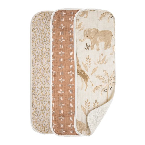 3-Pack Cotton Baby Burp Cloth Set