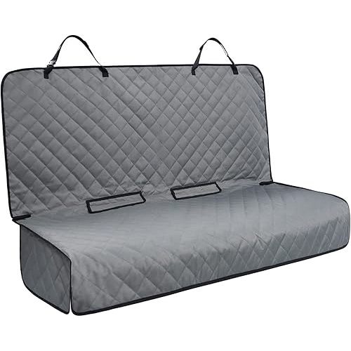 Bench Car Seat Cover Protector - Waterproof, Heavy-Duty and Nonslip Pet Car Seat Cover for Dogs with Universal Size Fits for Vehicles, Trucks & SUVs(Grey)