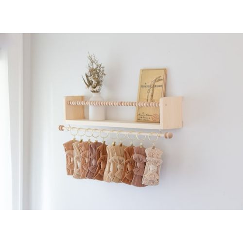 Headband and Bow Holder Shelf With Rod, Baby Girl Nursery Decor, Baby Girl Shower Gift, Headband Holder, Jewelry Organizer - Etsy