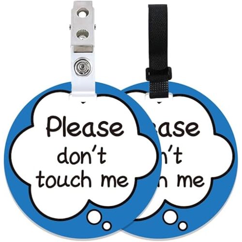 PLIGREAT 2 Pack Bubble Please Don't Touch Baby Car Seat Sign for Newborn Baby Girls Boys No Touching Baby Sign for Baby Carriers Baby Car Seat Stroller Tags with Hanging Strap and Clip Shower Gift